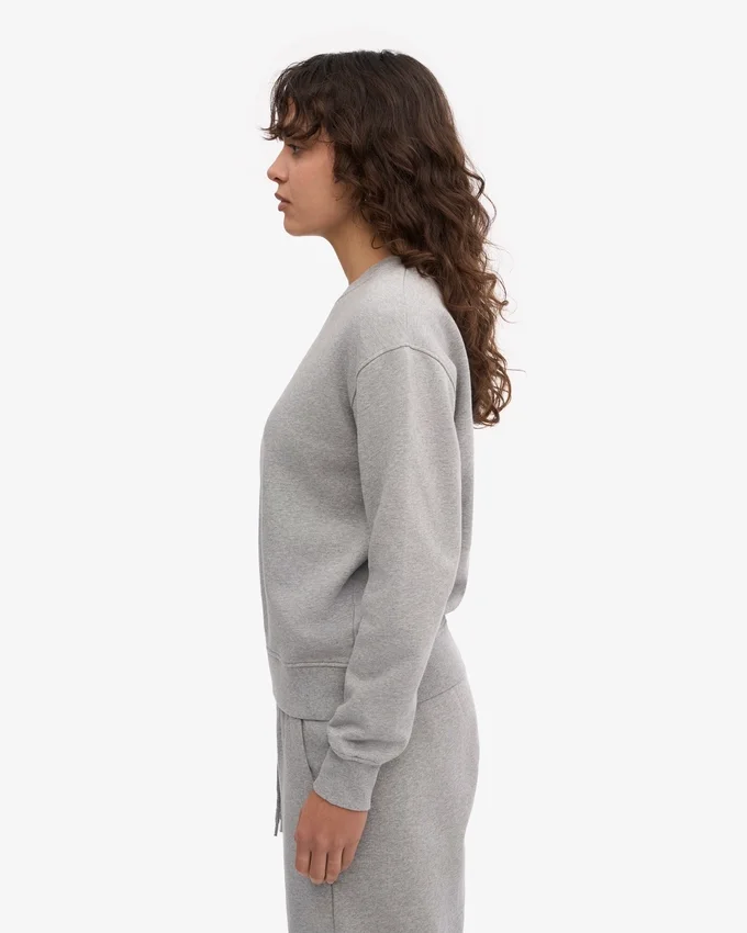 Damtröja Classic Organic Crew – melerad grå