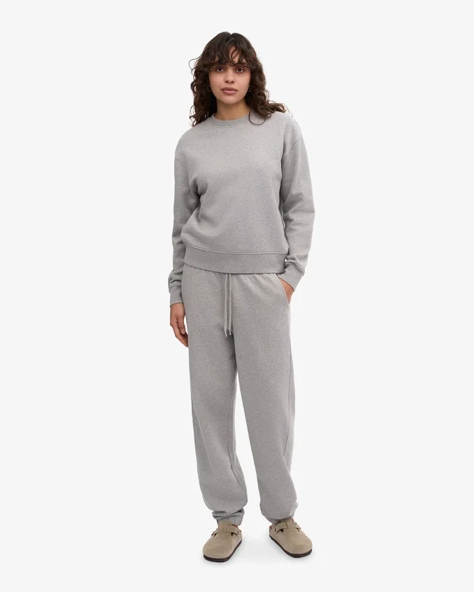 Damtröja Classic Organic Crew – melerad grå
