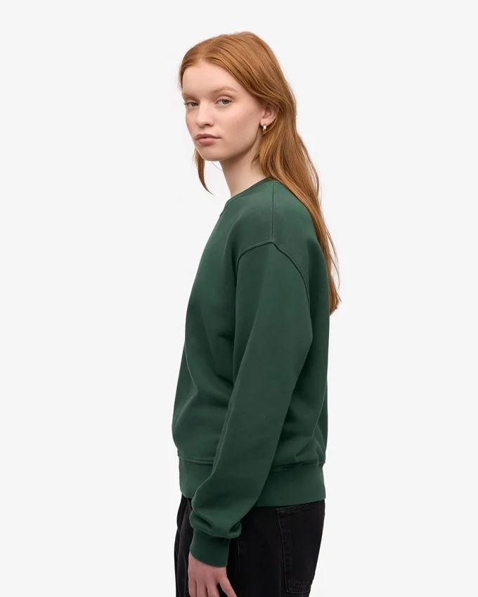 Damtröja Classic Organic Crew – smaragdgrön