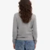 Damtröja i klassisk merinoull – gråmelerad