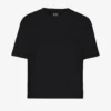 Ekologisk boxig crop-t-shirt – djupsvart