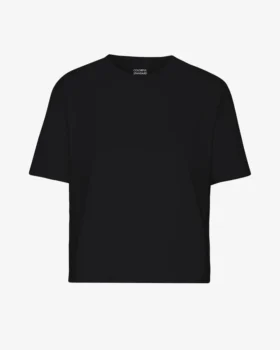 Ekologisk boxig crop-t-shirt – djupsvart