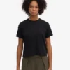 Ekologisk boxig crop-t-shirt – djupsvart