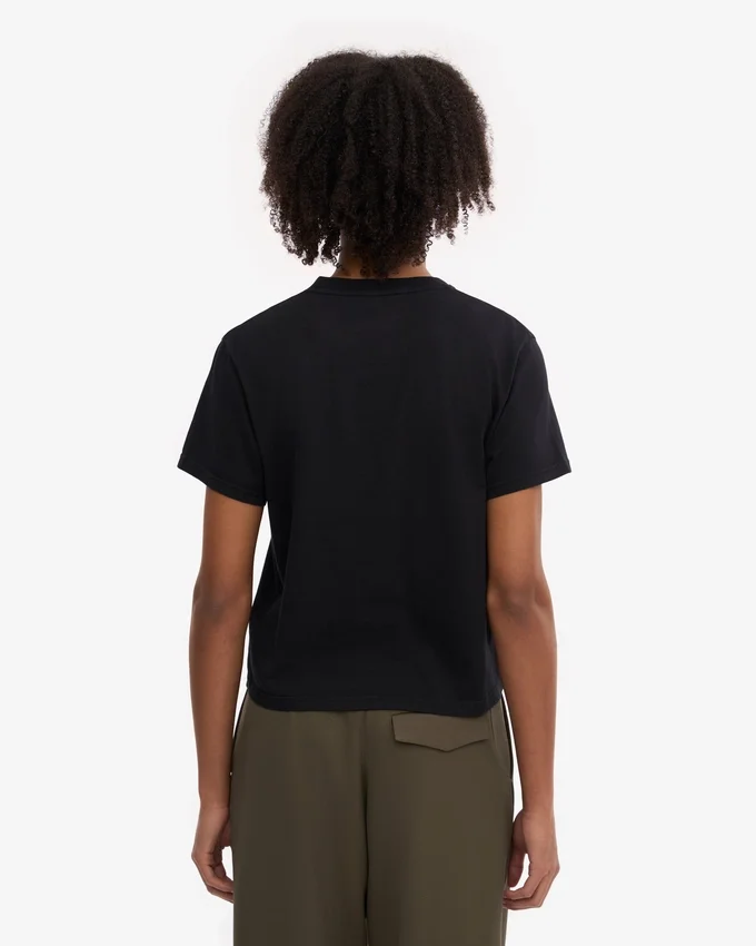 Ekologisk boxig crop-t-shirt – djupsvart