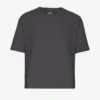Ekologisk boxig crop-T-shirt – lavagrå