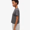 Ekologisk boxig crop-T-shirt – lavagrå