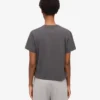 Ekologisk boxig crop-T-shirt – lavagrå