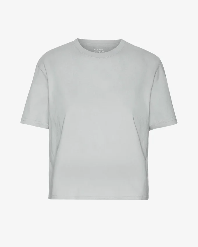 Ekologisk boxig crop-top – blekt grå