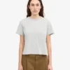 Ekologisk boxig crop-top – blekt grå