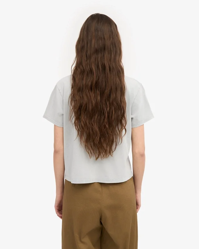 Ekologisk boxig crop-top – blekt grå
