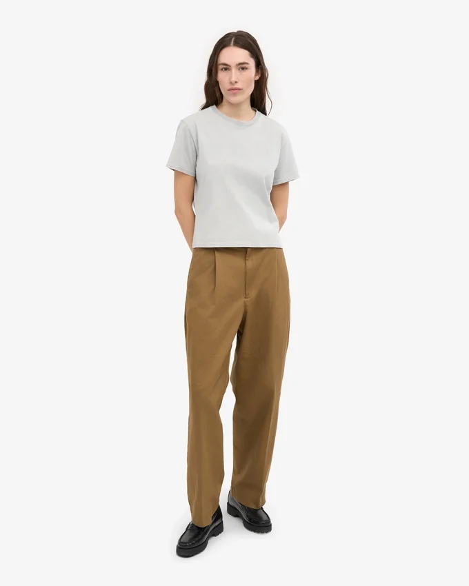 Ekologisk boxig crop-top – blekt grå
