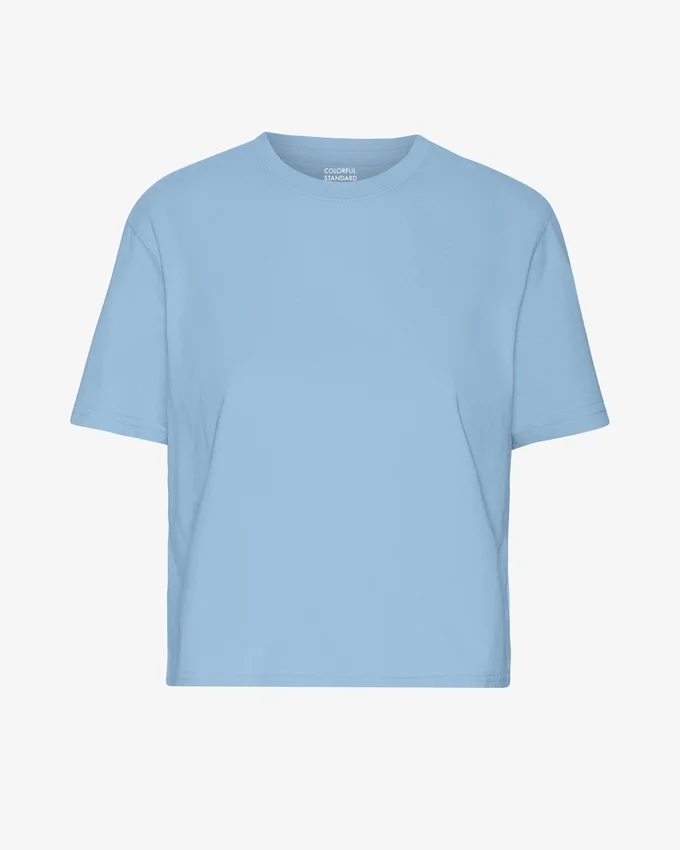Ekologisk boxig crop-top – Seaside Blue