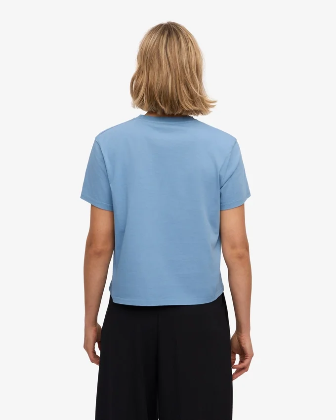 Ekologisk boxig crop-top – Seaside Blue