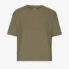 Ekologisk boxig kort T-shirt – Dusty Olive