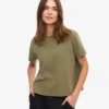 Ekologisk boxig kort T-shirt – Dusty Olive