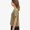 Ekologisk boxig kort T-shirt – Dusty Olive