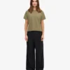 Ekologisk boxig kort T-shirt – Dusty Olive