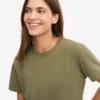 Ekologisk boxig kort T-shirt – Dusty Olive