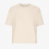 Ekologisk boxig kort T-shirt – elfenbensvit