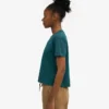 Ekologisk boxig kort T-shirt – havsgrön