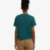 Ekologisk boxig kort T-shirt – havsgrön