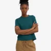 Ekologisk boxig kort T-shirt – havsgrön