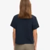 Ekologisk boxig kort T-shirt – marinblå