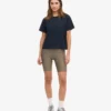 Ekologisk boxig kort T-shirt – marinblå