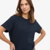 Ekologisk boxig kort T-shirt – marinblå
