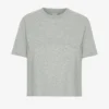 Ekologisk boxig kort T-shirt – melerad grå