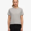 Ekologisk boxig kort T-shirt – melerad grå
