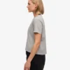 Ekologisk boxig kort T-shirt – melerad grå
