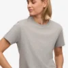 Ekologisk boxig kort T-shirt – melerad grå