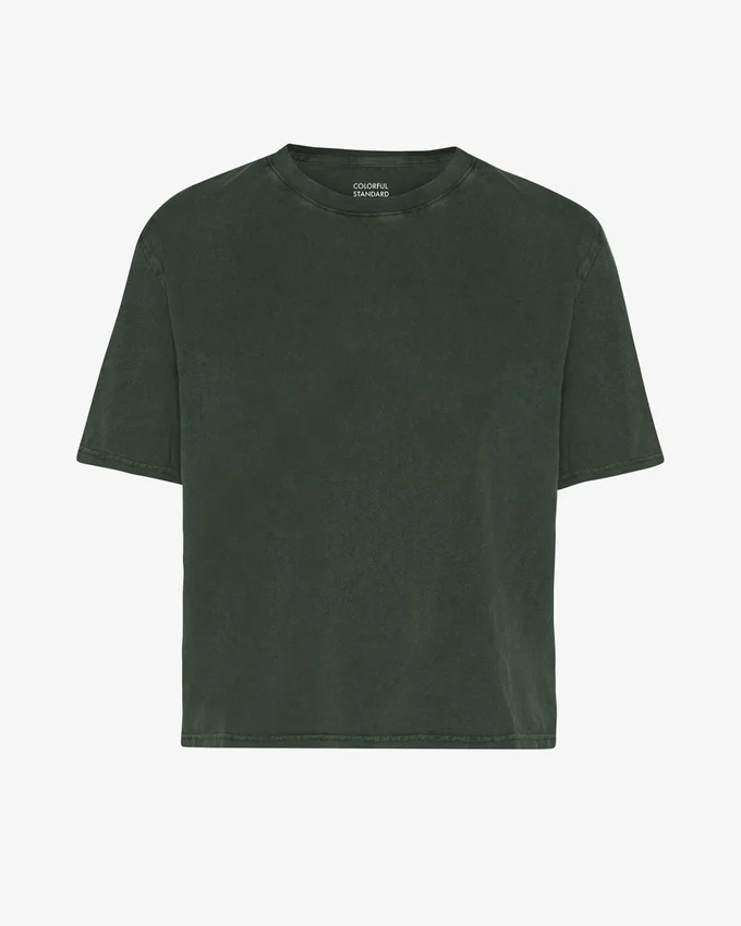 Ekologisk boxig kort T-shirt – Midnight Forest