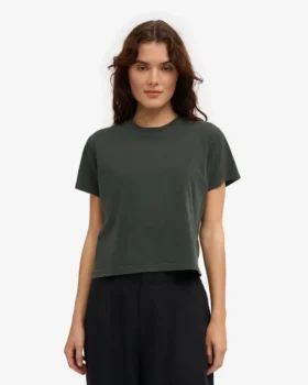 Ekologisk boxig kort T-shirt – Midnight Forest