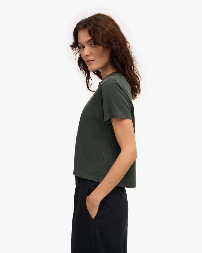 Ekologisk boxig kort T-shirt – Midnight Forest