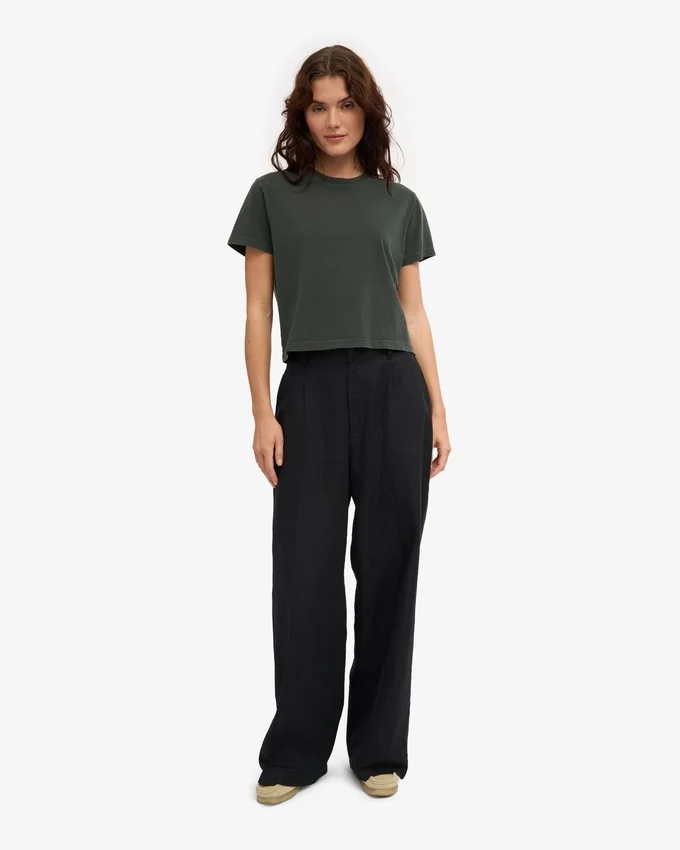 Ekologisk boxig kort T-shirt – Midnight Forest
