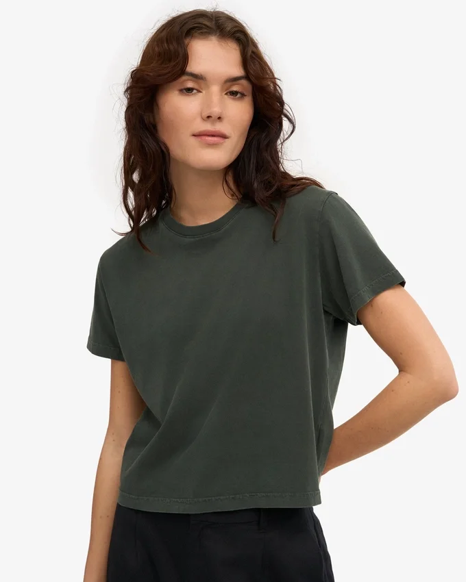 Ekologisk boxig kort T-shirt – Midnight Forest