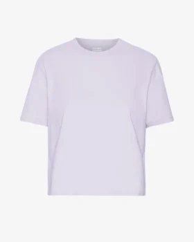 Ekologisk boxig kort T-shirt – mjuk lavendel