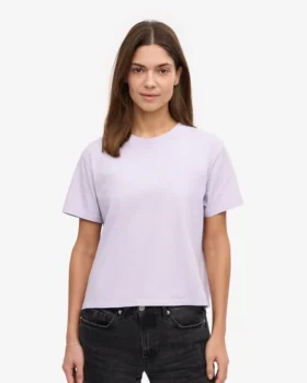 Ekologisk boxig kort T-shirt – mjuk lavendel