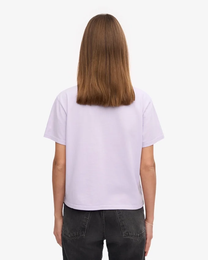 Ekologisk boxig kort T-shirt – mjuk lavendel