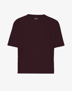 Ekologisk boxig kort T-shirt – oxblodsröd