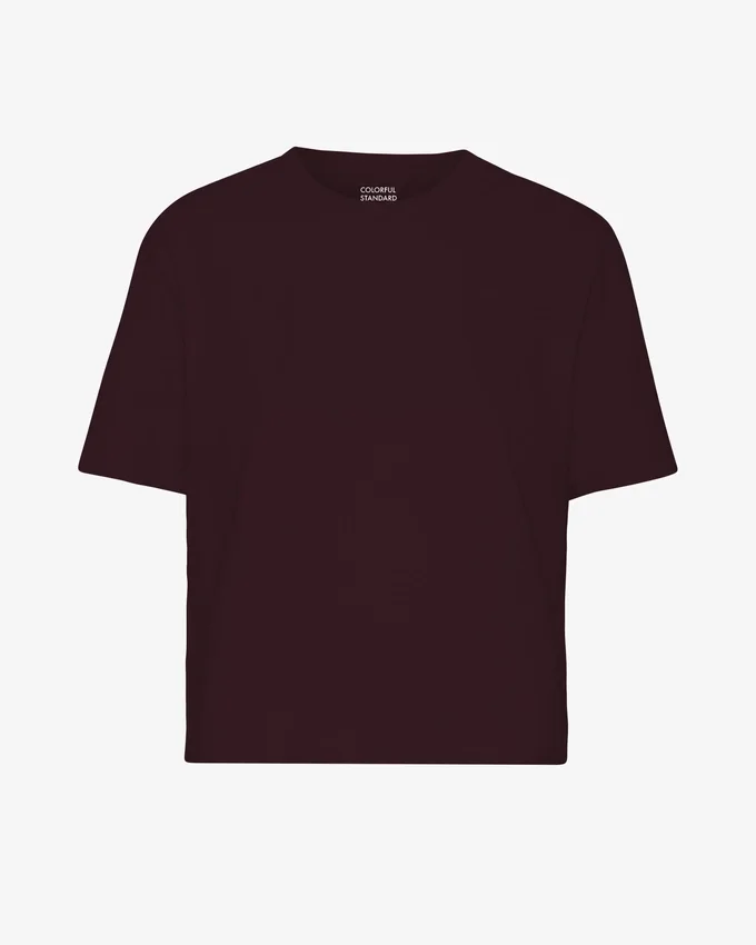 Ekologisk boxig kort T-shirt – oxblodsröd