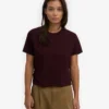 Ekologisk boxig kort T-shirt – oxblodsröd