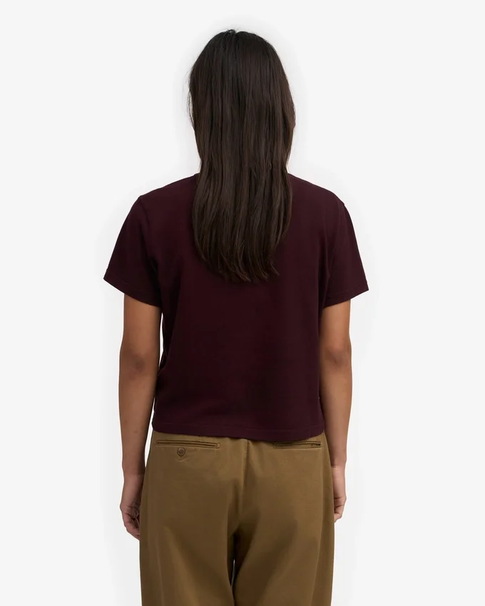 Ekologisk boxig kort T-shirt – oxblodsröd