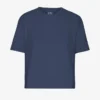 Ekologisk boxig kort T-shirt – petrolblå
