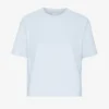Ekologisk boxig kort T-shirt – polarblå