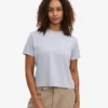 Ekologisk boxig kort T-shirt – polarblå