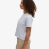 Ekologisk boxig kort T-shirt – polarblå