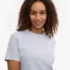 Ekologisk boxig kort T-shirt – polarblå